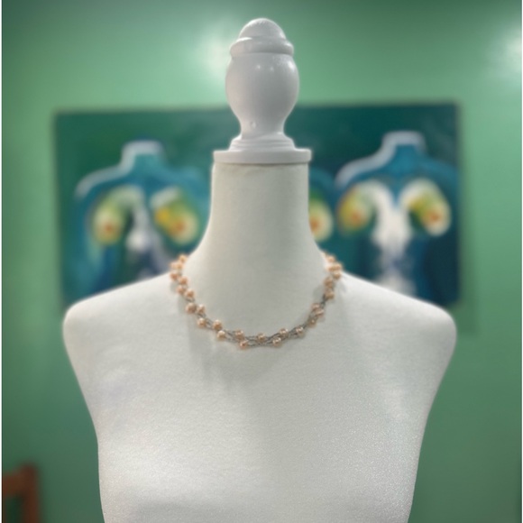 Vintage Y2K Dusty Rose Blush Pink Pearl Seed Bead...